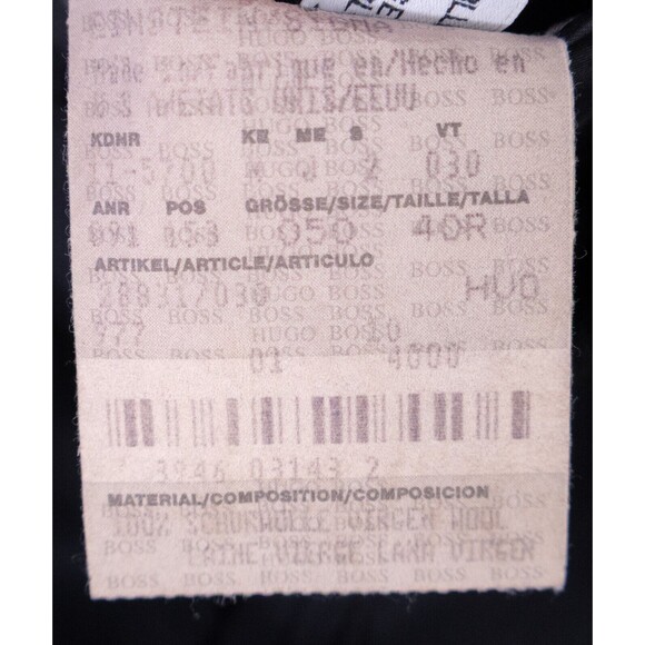 BOSS Hugo Boss Men 3 Button Blazer 40R Wool Solid Black Coat Jacket Blazer EUC - Picture 11 of 14
